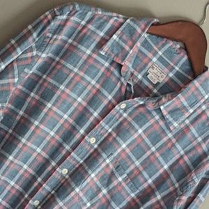 J Crew Multi Color Cotton Woven Long Sleeve Plaid Button Up Shirt Size Large L